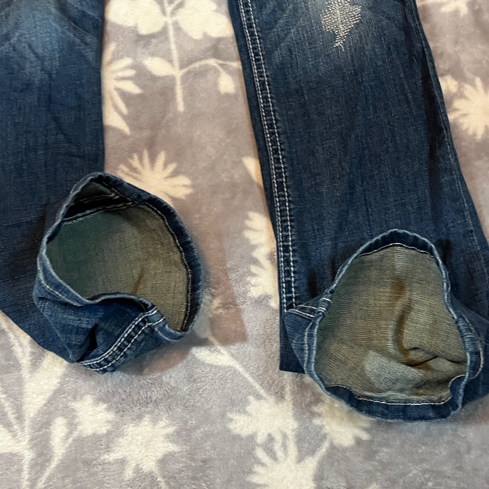Rock and roll cowgirl denim bootcut jeans - embellished/ distressed W 29 - Picture 4 of 14